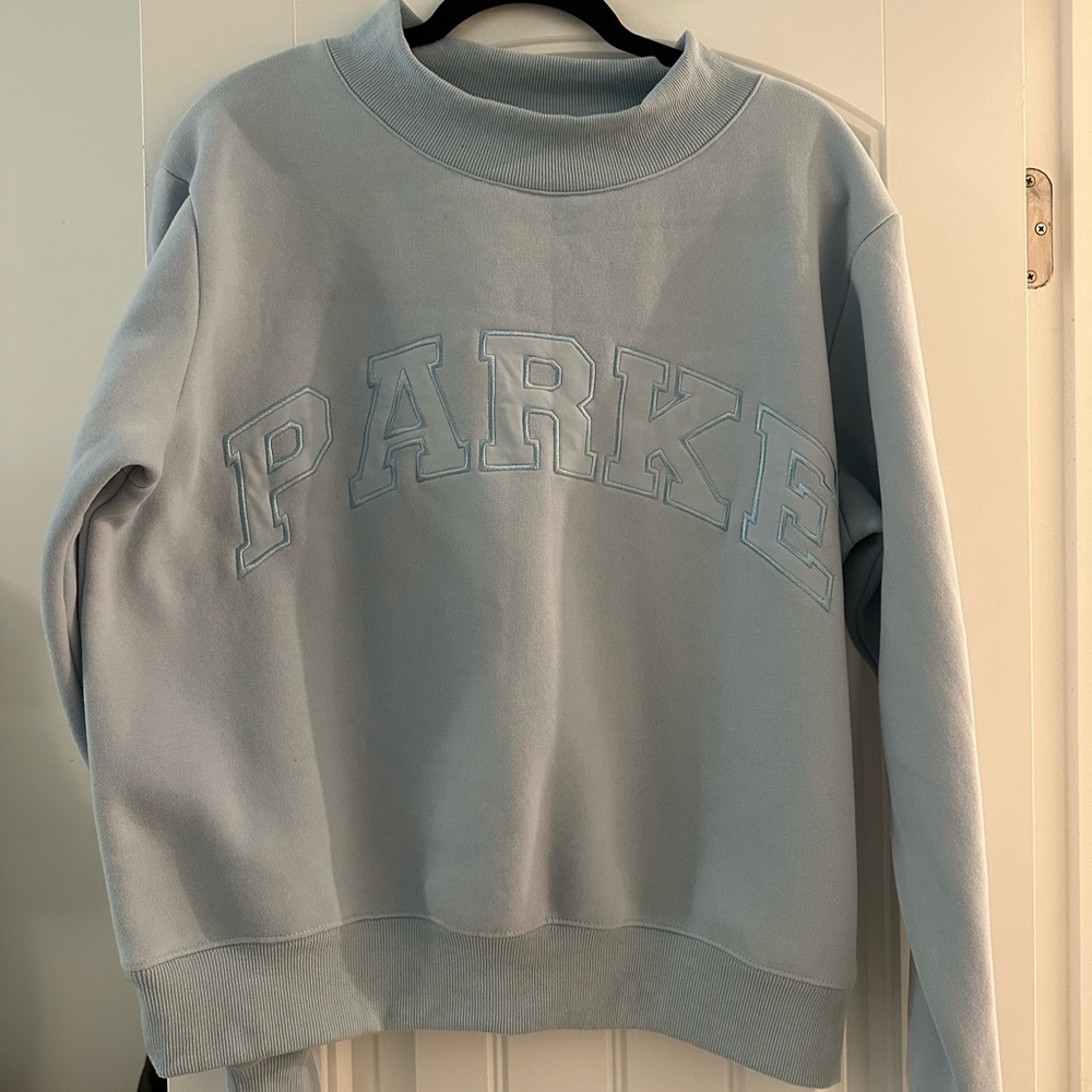 Parke Light Blue Mock Neck Sweatshirt